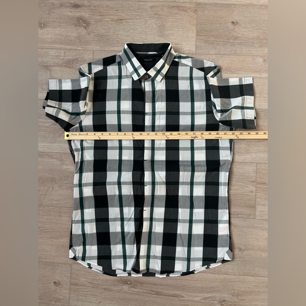 Men’s 7 Diamond Button-Up Shirt | size L | Plaid